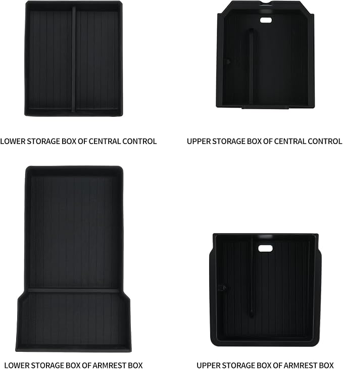 Center Console Organizer Control Lower Bottom Storage Box 4PC Compatible - Image 8