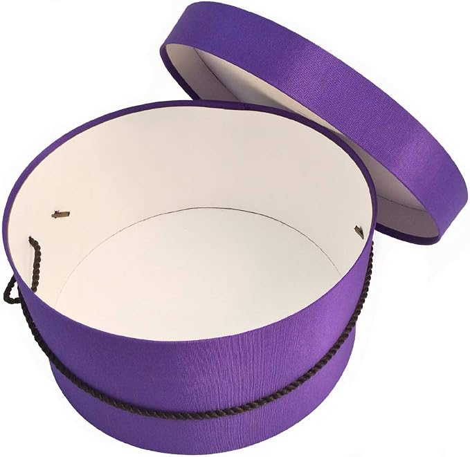 Sarah's Hat Boxes Classic Dark Purple Hat Box – 8.75" x 4.5" Handmade in USA – - Image 3