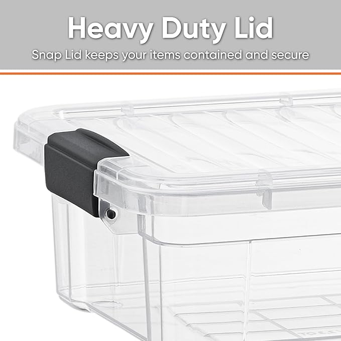Superio Clear Storage Box with Lid, 4.5 Quart Plastic Container Bins - Image 3