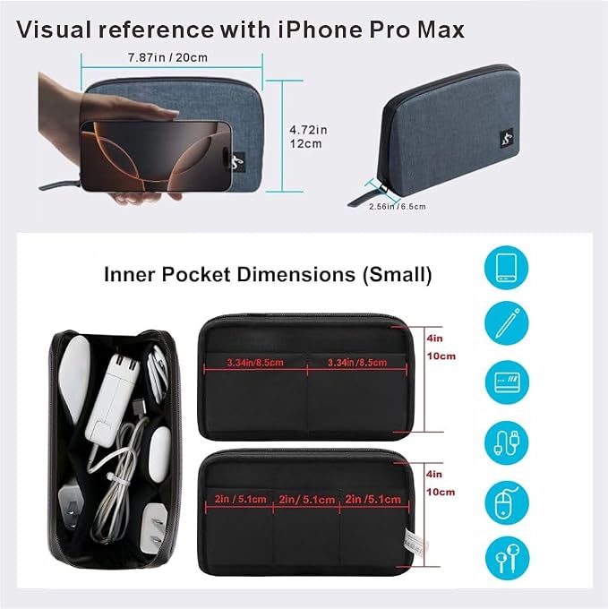Electronics Organizer Travel Case – Water-resistant Cable Bag - Image 3
