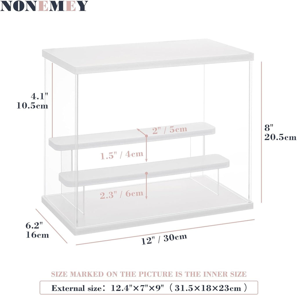 NONEMEY LED Acrylic Display Case, 3 Tier Display Case with RGB Lights