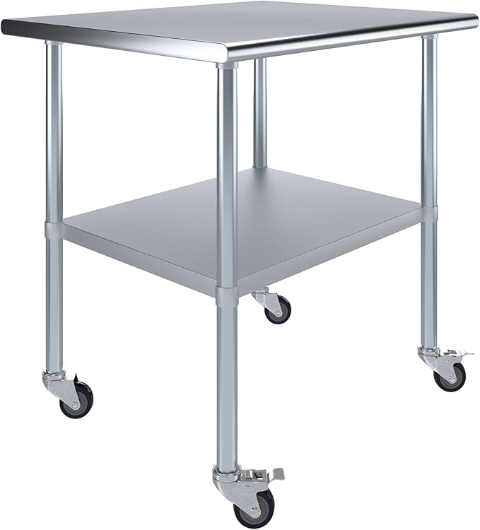 AmGood 30" x 36" Stainless Steel Work Table by AmGood