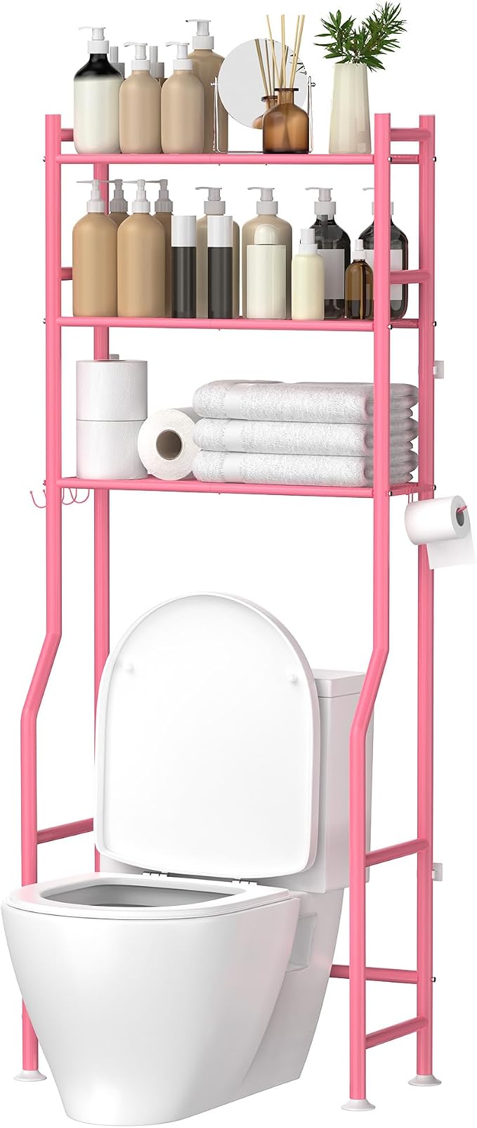 3-Tier Over The Toilet Storage, Space Saver Metal Bathroom Shelves, by QualityHomewareTimlessComfort