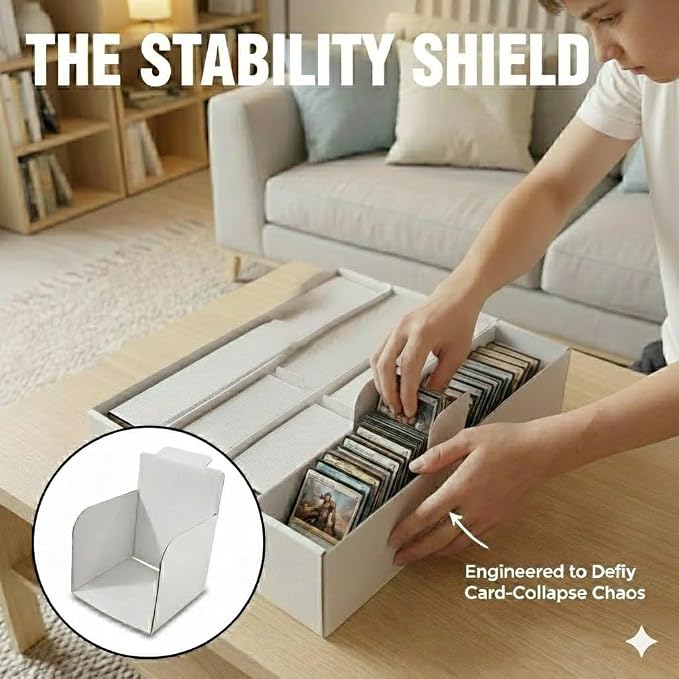4 Pack Sports Card Boxes 3200 Count Cardboard Card Storage Box White Bulk Card - Image 7