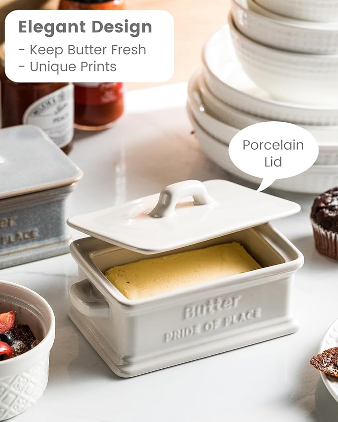 Butter Dish with Lid, Ceramic Butter Dish - Image 5