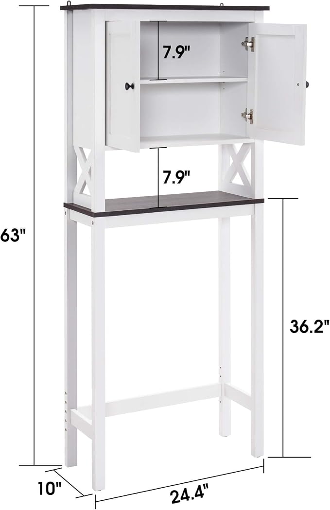 ivinta Over The Toilet Storage Cabinet, 3-Tier Bathroom Storage Cabinet - Image 2