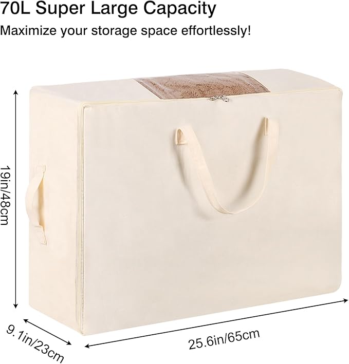 YGEOMER 2 Pack Canvas Blanket Storage Bags - Image 2