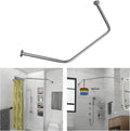 Corner Shower Curtain Rod Adjustable Stainless Steel Diamond Shaped Rack Drill by Tanxih