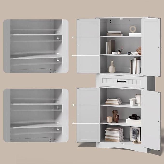 Gizoon 71'' Kitchen Pantry Storage Cabinet, Freestanding Pantry Organizers and - Image 6