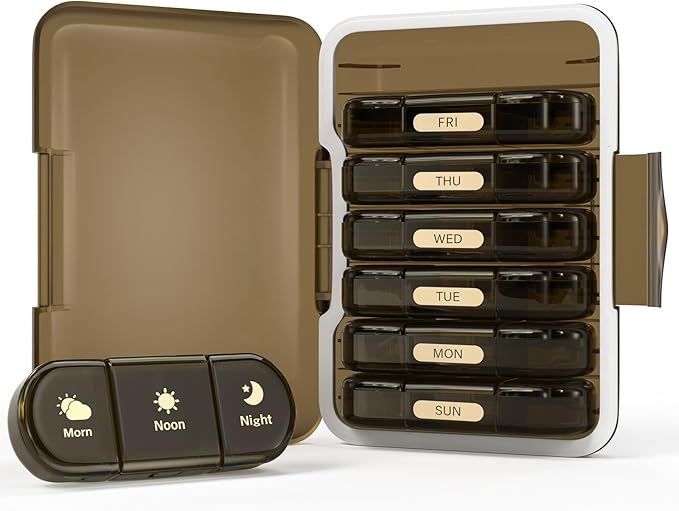 Weekly Pill Organizer 3X a Day, 7 Day Pill Box 3 Times, Portable - Image 8