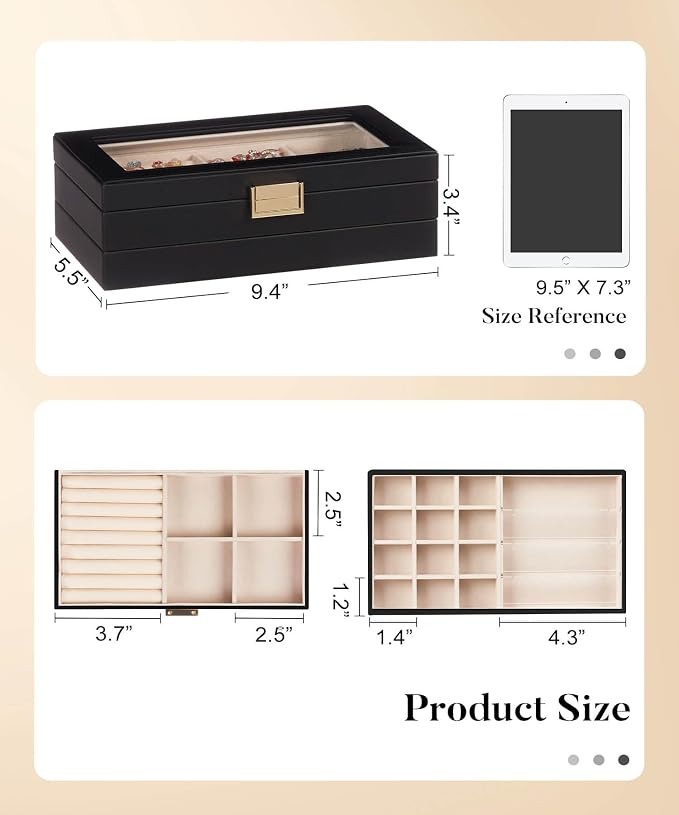 Homde Jewelry Tray Stackable Jewelry Box - Image 3