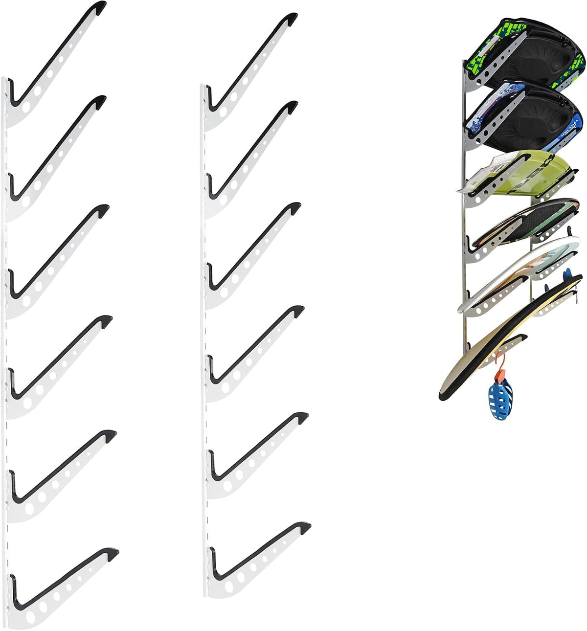 Multi Board Surf Rack Wall Mount for Surfboard, Wakeboard, Snowboard