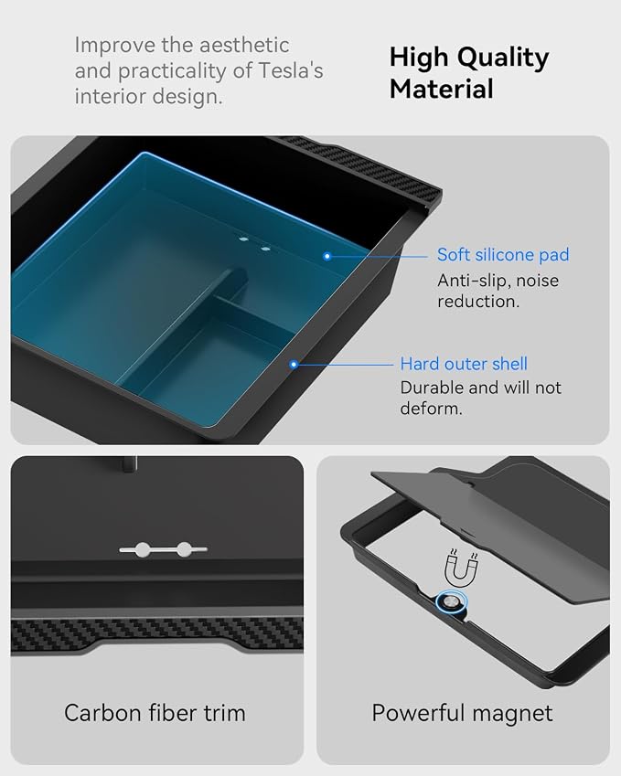 for Tesla Model Y Juniper Center Console Organizer Slide Smoothly - Image 6