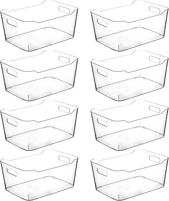 Clear Plastic Storage Bins for Kitchen Organization or Pantry Organizers and by CONTROLKITCHEN