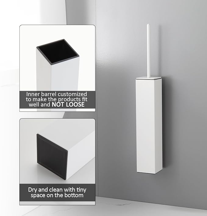 BGL Toilet Brush and Holder Set White Wall Mounted - Image 4