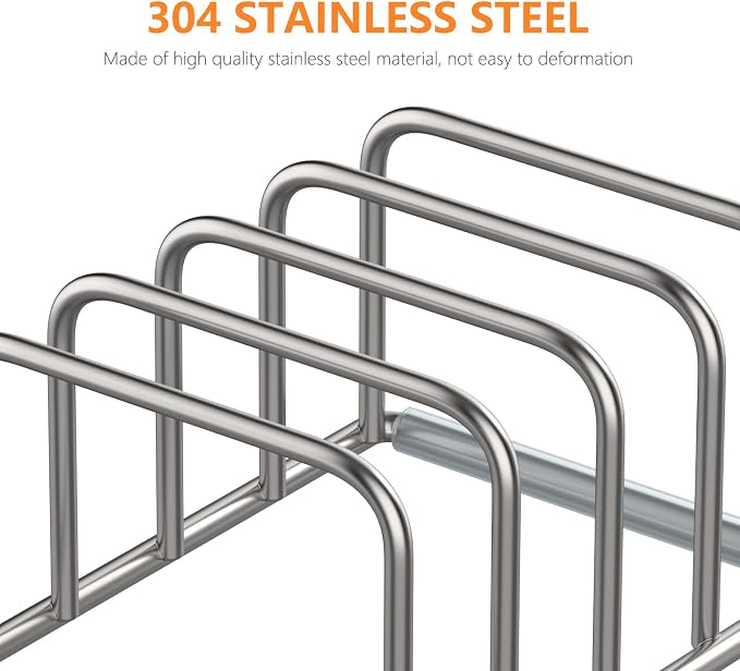 Cutting Board Organizer Stand Holder, 304 Stainless Steel Chopping Board Holder - Image 3