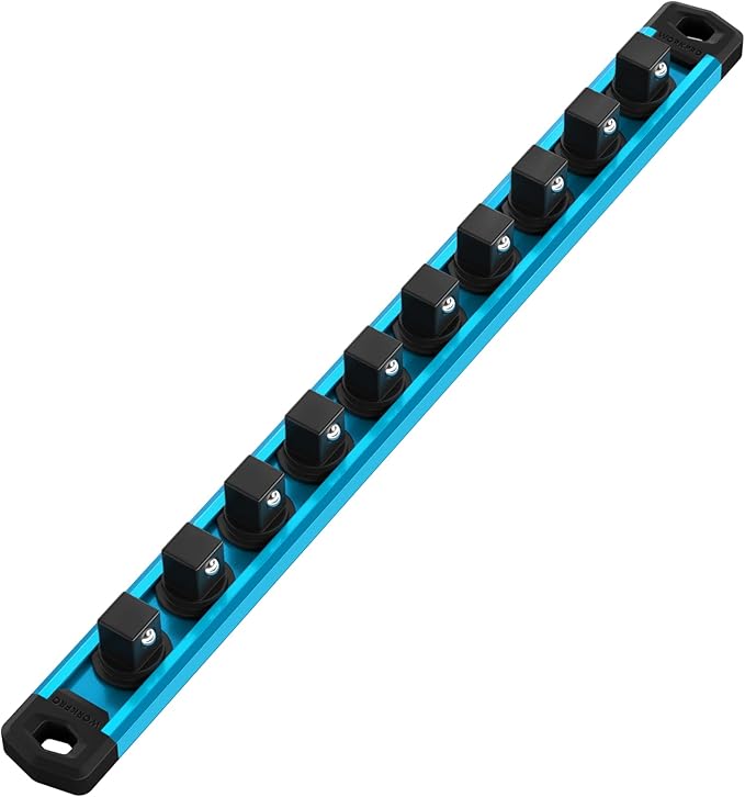 WORKPRO Magnetic Socket Organizer, 1/2-Inch Drive Aluminum Alloy Socket Rail