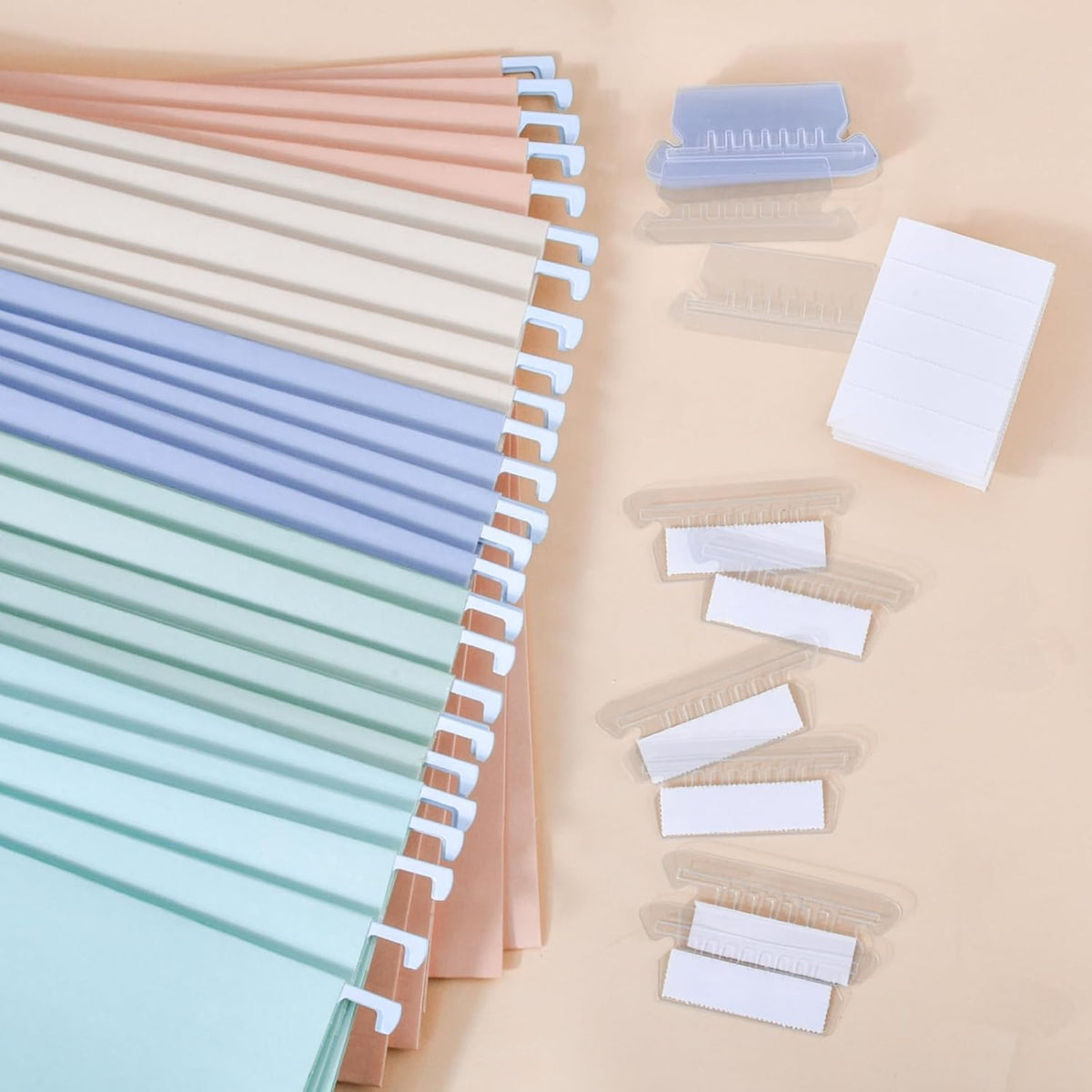 25-Pack Morandi Hanging File Folders,Letter Size with 35 Transparent