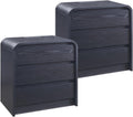 Aitjunz 25" Tall Modern Nightstand Set of 2, 3 Drawers Bedside Table