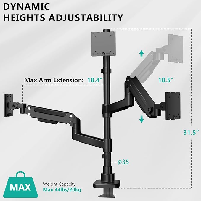 WALI Triple Monitor Mount - Image 4
