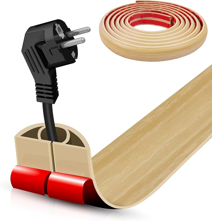 Floor Cord Cover Self Adhesive Cord Hider, 20FT Cable Management, Extension by DBHXXMB-HH