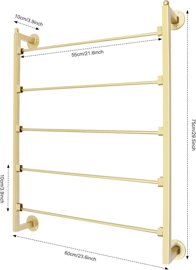 Wall Mounted Scarf Rack, 5 Tier Ties Silk Scarves Towels Storage - Image 8