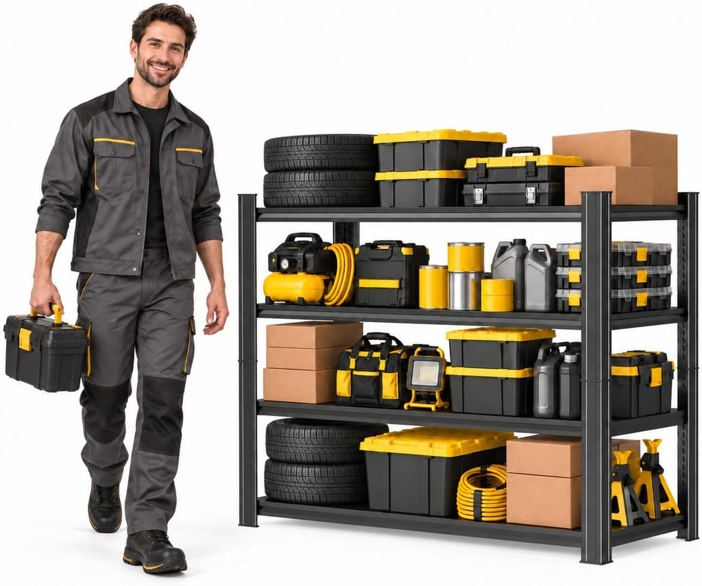 Garage Shelving 44"H x 40"W x 14"D Heavy Duty Storage Shelves Boltless