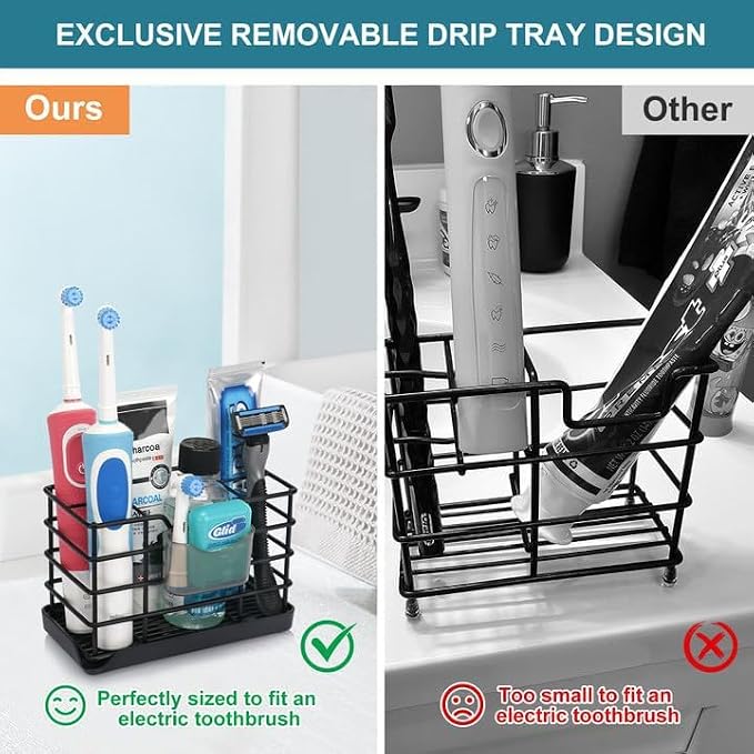 Toothbrush Holders for Bathrooms, Stainless Steel Bathroom Toothbrush Holder - Image 3