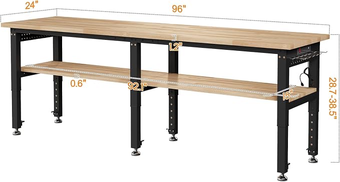 SPECRAFT Adjustable 2-Tier Workbench - Image 2