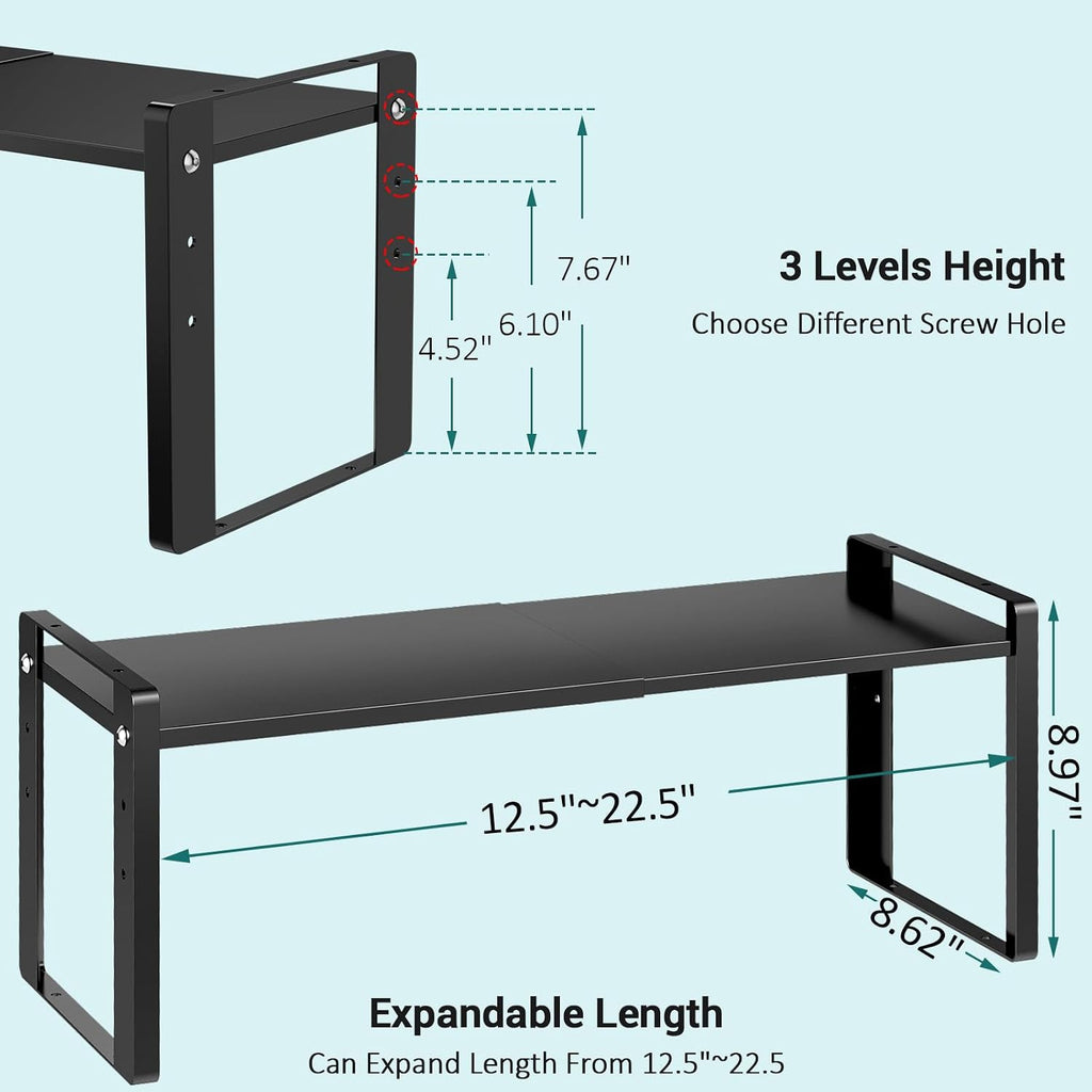 2 Pack Expandable Cabinet Organizer Shelves, 88lbs High Weight