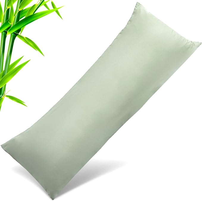 Body Cooling Pillow Cases Cover, Bamboo Rayon Green Body Pillowcases by TELUS