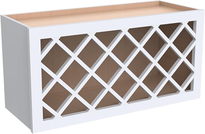 Solid Wood RTA Grid Wine Rack Cabinet - Image 2