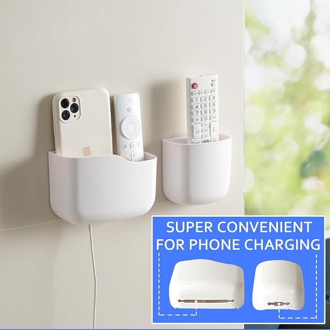 SUNFICON Remote Holder Wall Mount TV FAN Remote Control Holder Bedside Caddy - Image 4