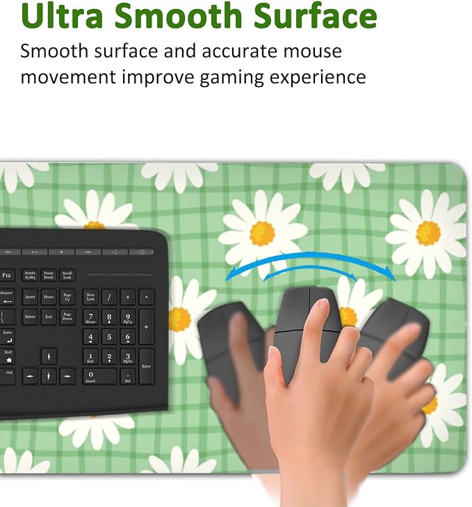 Daisy Floral Gaming Mouse Pad XXL Large Desk Mouse Pad Keyboard Mat - Image 5