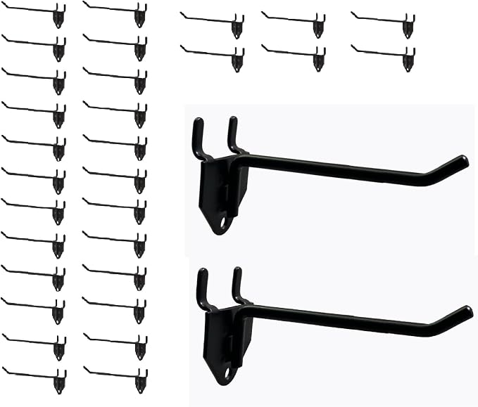 30 Packs 6-inch Long Metal Pegboard Hooks, Standard Hooks is Fit to Pegboard by NectaCol