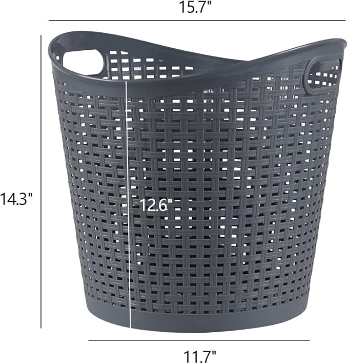 6 Packs 30 Liter Round Plastic Laundry Baskets, Large Basket - Image 4