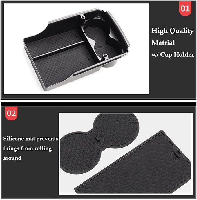 Jaronx Compatible with Tesla Model X/S Center Console Organizer, Armrest - Image 3
