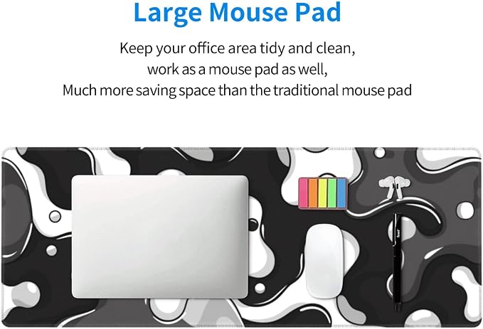 Black and White Gaming Mouse Pad, Large Mouse Pad - Image 3