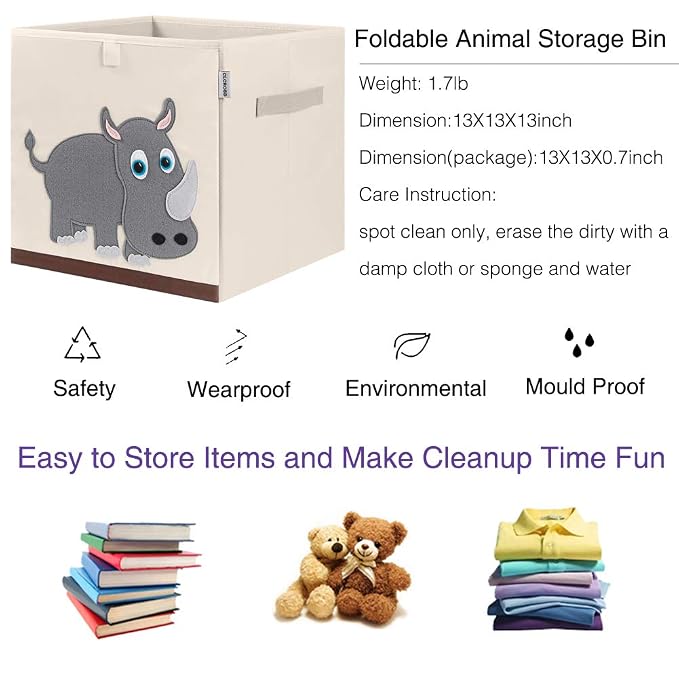 CLCROBD Foldable Animal Cube Storage Bins Fabric Toy Box/Chest/Organizer - Image 3