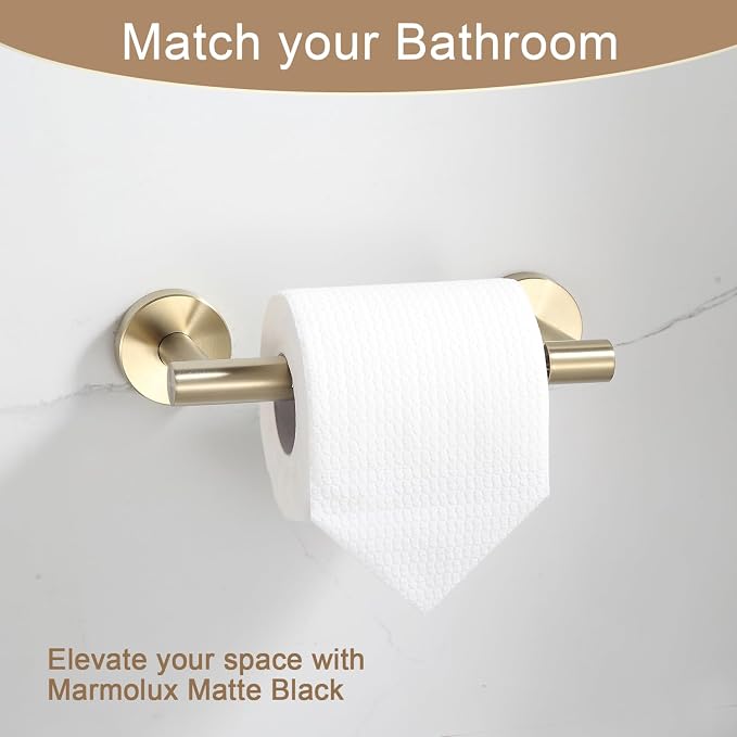 BGL Toilet Paper Holder Brushed Gold Wall Mount, Bathroom Toilet Paper Holder - Image 4