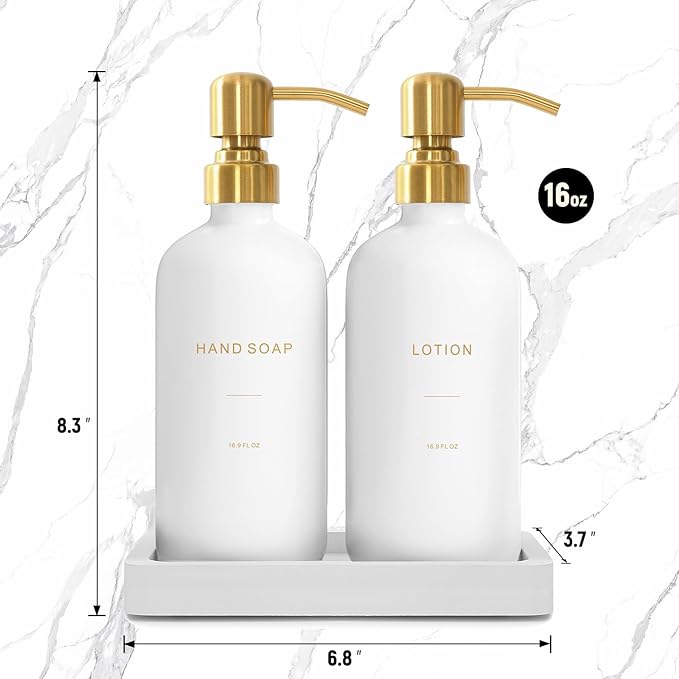 Gold Soap Dispenser Bathroom Set, Hand and Lotion Dispenser - Image 7