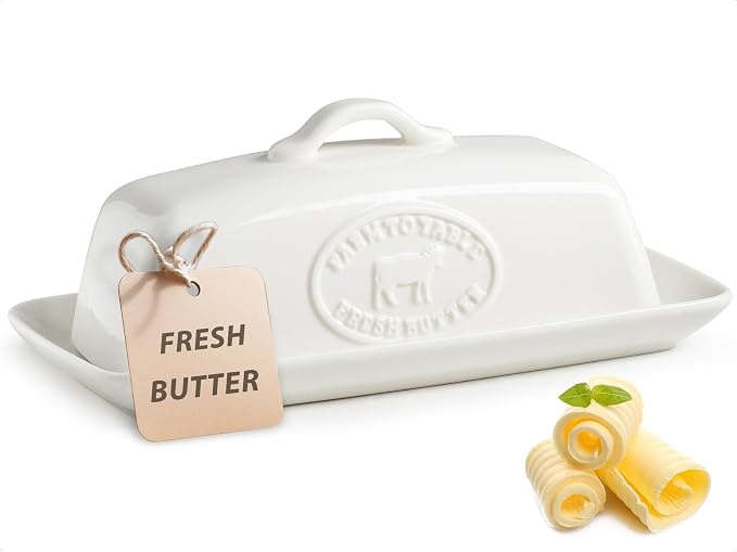 Cow Butter Dish, Ceramic Butter Dish by YHOSSEUN