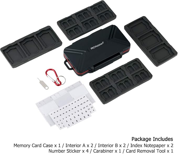 PROfezzion 48 Slots Weatherproof Memory Card Carrying Case Holder - Image 6