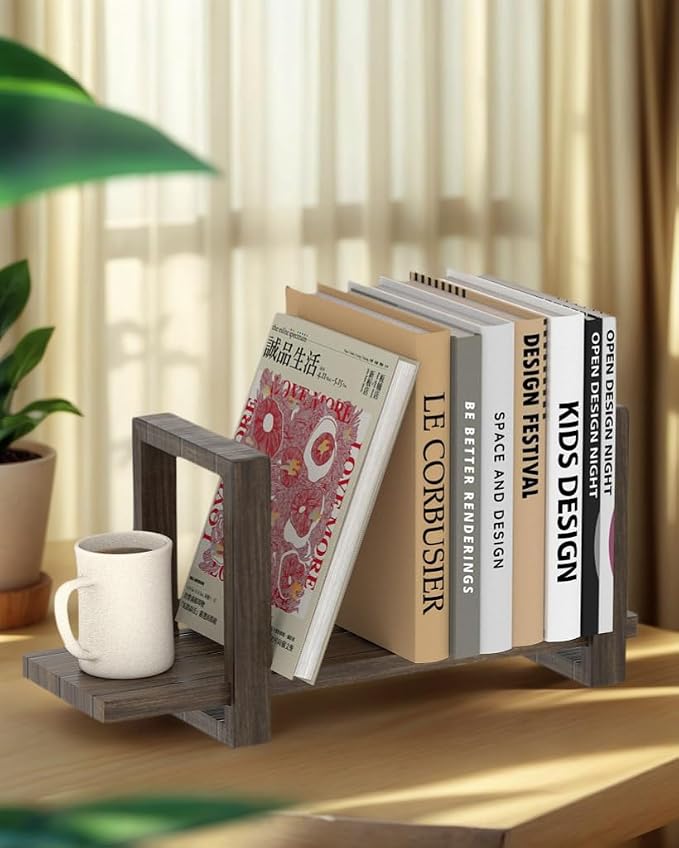 Adjustable Desktop Bookshelf, Retro Tabletop Bookshelf, Desk Shelf - Image 6