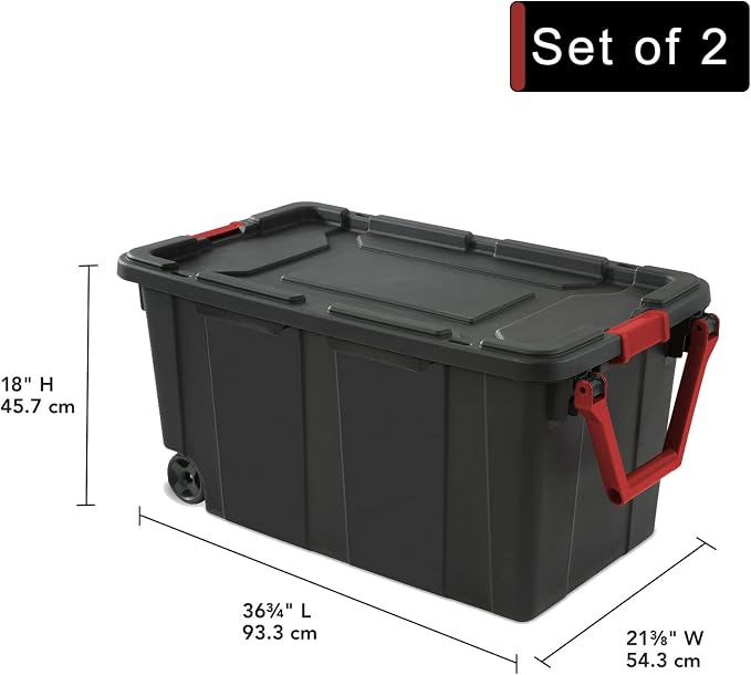 Storage Bins 40 Gallon Heavy-Duty Plastic Storage Bins, 2 Pack Container Totes - Image 2