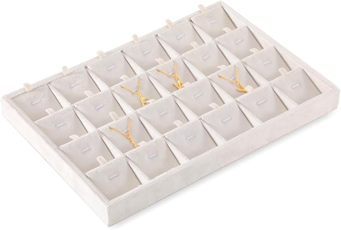 Necklace Display Tray, Velvet Jewelry Organizer, Premium Pendant Display by Yinbeini