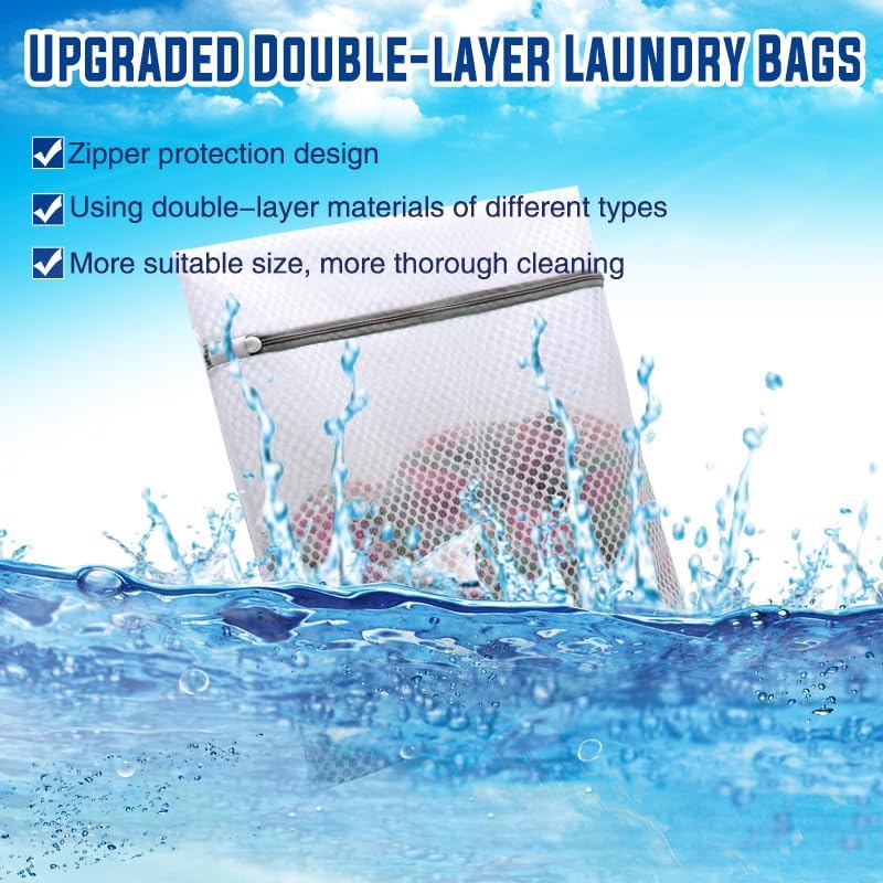 10 Pcs Laundry Bags Mesh Wash Bags, Premium Durable Double-Layer