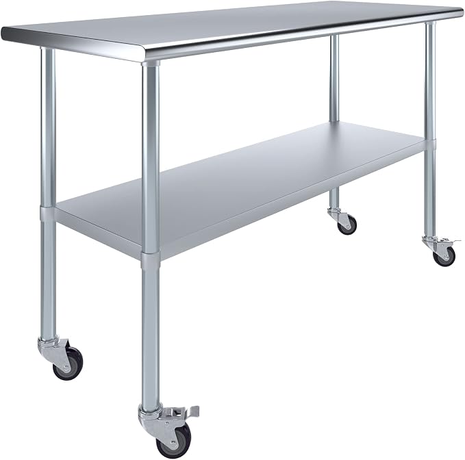 AmGood 60" Long x 24" Deep Stainless Steel Table by AmGood