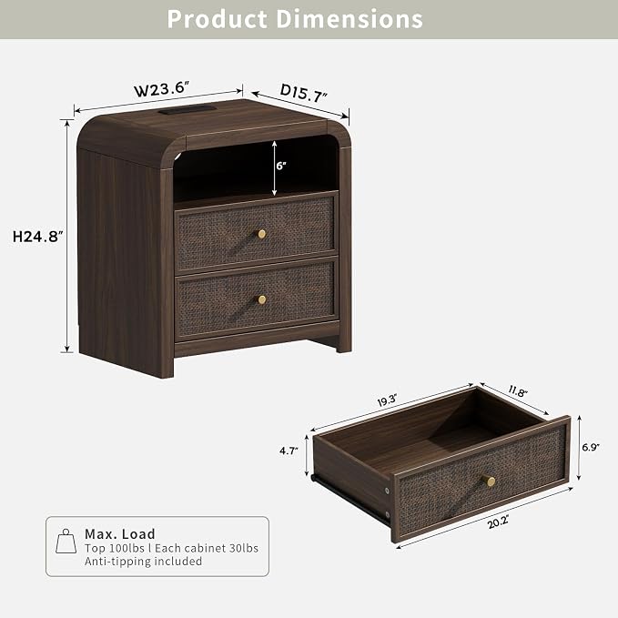 Oak&Sparrow 2 Drawer Tall Dresser - Image 2