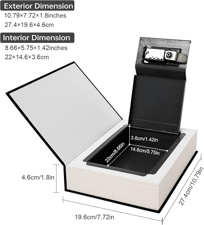 Leather Book Safe Real Paper Secret - Image 2